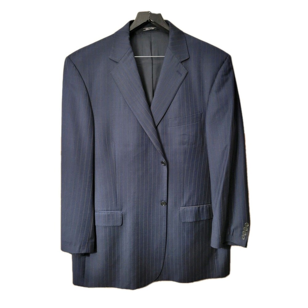 Guy Laroche Super 120's Wool Navy Pinstripe Single-Breasted Blazer Men